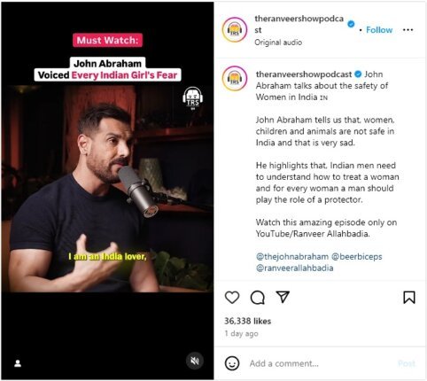 john-abraham in ranveer show